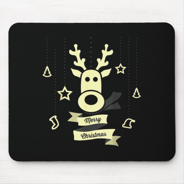 Cute Reindeer Merry Christmas  Mouse Mat (Front)