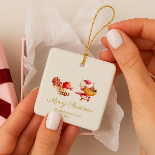 Cute Reindeer Merry Christmas Ornament