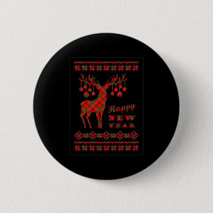 Cute Reindeer Merry Xmas Merry Christmas Happy New 6 Cm Round Badge