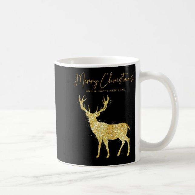 Cute Reindeer Merry Xmas Merry Christmas Happy New Coffee Mug (Right)