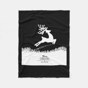 Cute Reindeer Merry Xmas Merry Christmas Happy New Fleece Blanket