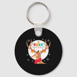 Cute Reindeer Merry Xmas Merry Christmas Happy New Key Ring