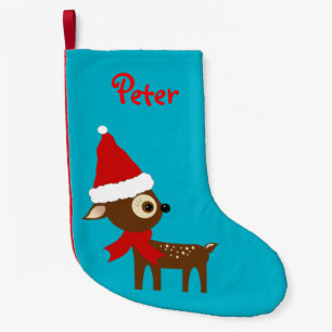 Cute Reindeer Name Personalised Christmas Stocking