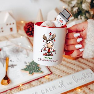 Cute Reindeer “Oh Deer, Christmas Is Here” Mug