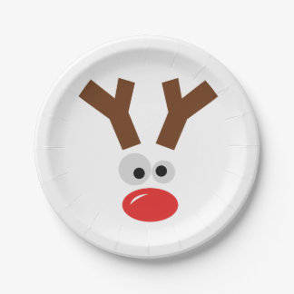 Cute reindeer paper plate