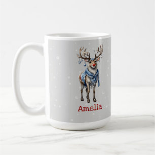Cute reindeer personalised coffee mug