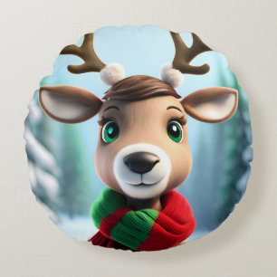 Cute Reindeer Round Cushion