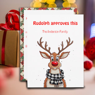 Cute reindeer Rudolph christmas wishes Postcard