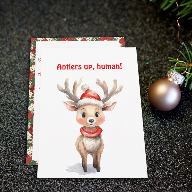 Cute reindeer Rudolph christmas wishes Postcard (Creator Uploaded)