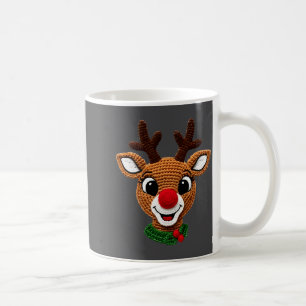 Cute Reindeer Rudolph Crochet Xmas Pajamas Holiday Coffee Mug