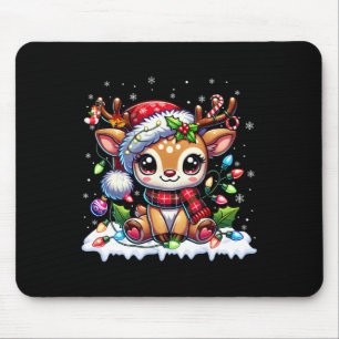 Cute Reindeer Santa Christmas Xmas Girls Women Kid Mouse Mat