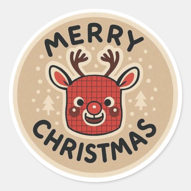Cute reindeer Sticker (Front)