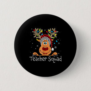 Cute Reindeer Teacher Squad Christmas 6 Cm Round Badge