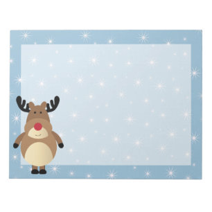 Cute Reindeer Winter Holiday Notepad