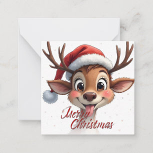 Cute Reindeer Wishing Merry Christmas Card