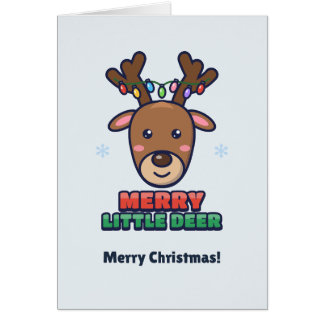 Cute Reindeer with Christmas Lights Kids Holiday