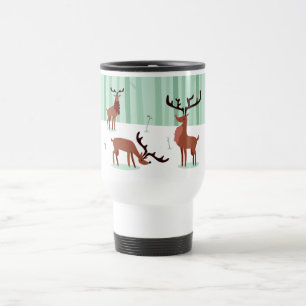 Cute Reindeers custom name travel mug