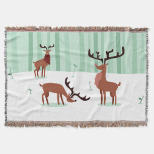 Cute Reindeers throw blanket