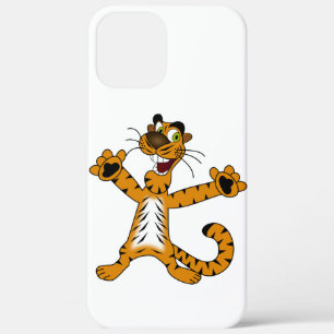 CUTE REJOICING SPOTTED BROWNISH YELLOW TIGER iPhone 12 PRO MAX CASE