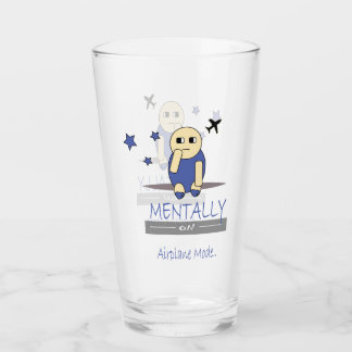 Cute Relatable Chimy Aeroplane Mode Glass Cup