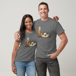 Cute Relaxed Fox Cartoon T-Shirt