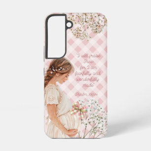 Cute Religious Expectant Mother Plaid Flower Bow Samsung Galaxy Case