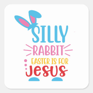 Cute Religious word art Easter Square Sticker