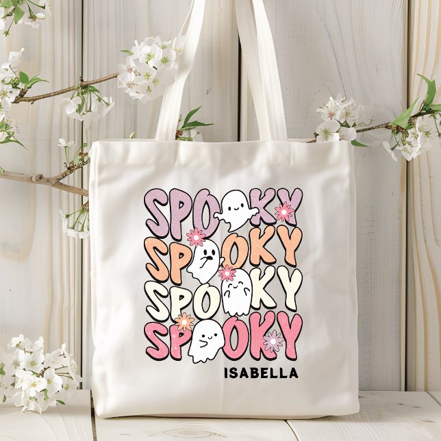 Cute Repeat Spooky Halloween Ghost Personalised Tote Bag (Creator Uploaded)