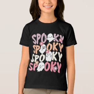 Cute Repeat Spooky Halloween Ghost Typography Tri-Blend Shirt