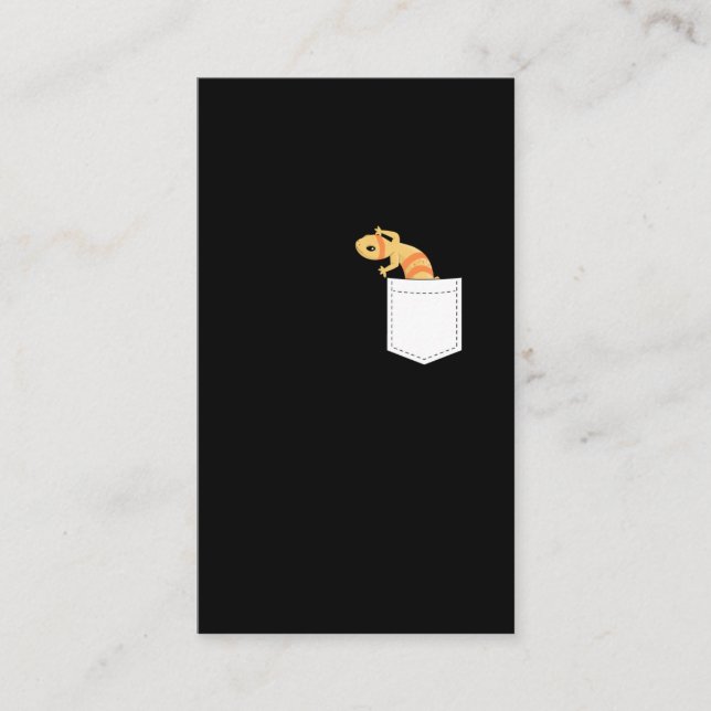 Cute Reptile Funny Leopard Gecko Business Card (Front)