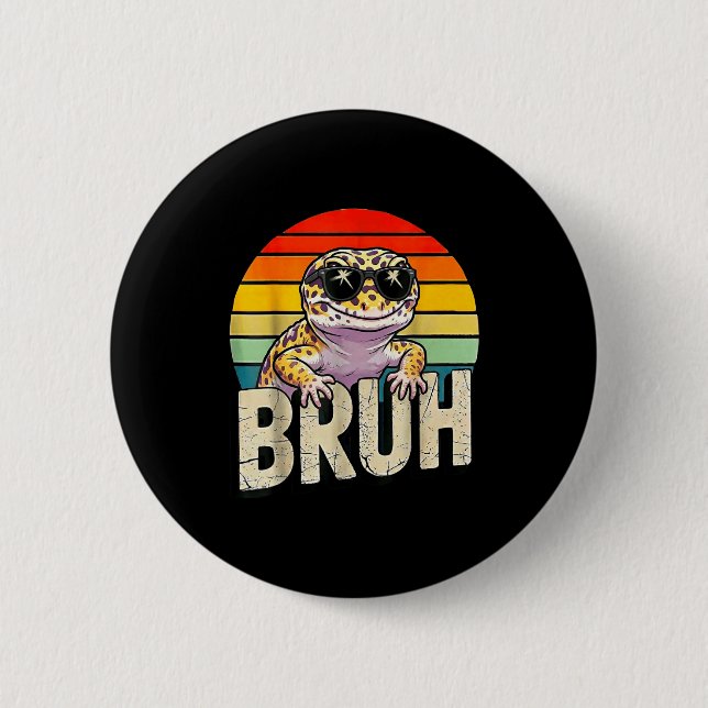 Cute Reptile Kids Boys Girls Bruh Leopard Gecko Lo 6 Cm Round Badge (Front)
