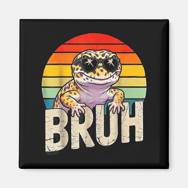 Cute Reptile Kids Boys Girls Bruh Leopard Gecko Lo Magnet (Front)