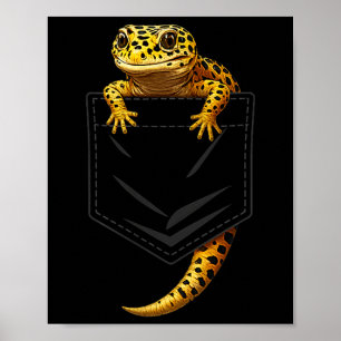 Cute reptile lizard leopard gecko pocket men women poster