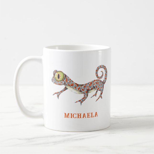 Cute Reptile Personalised Coffee Mug (Left)