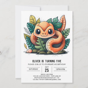 Cute Reptiles Birthday Invitation
