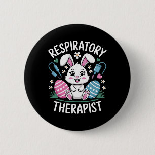 Cute Respiratory Therapist Rt Bunny Ears Easter Eg 6 Cm Round Badge