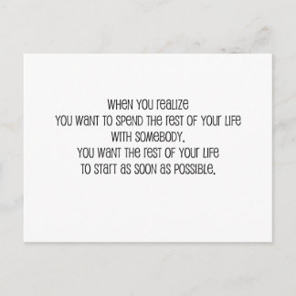 Cute, "Rest of your life" Marriage quote Postcard