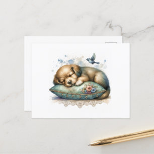 Cute Restful Puppy Postcard