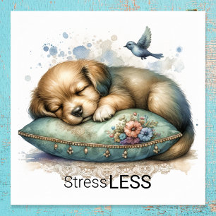 Cute Restful Puppy Stress Less Poster