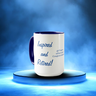  Cute Retire Typography Blue Personalize Mug