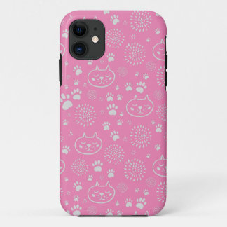 Cute retro 70s cats pattern iPhone 11 case