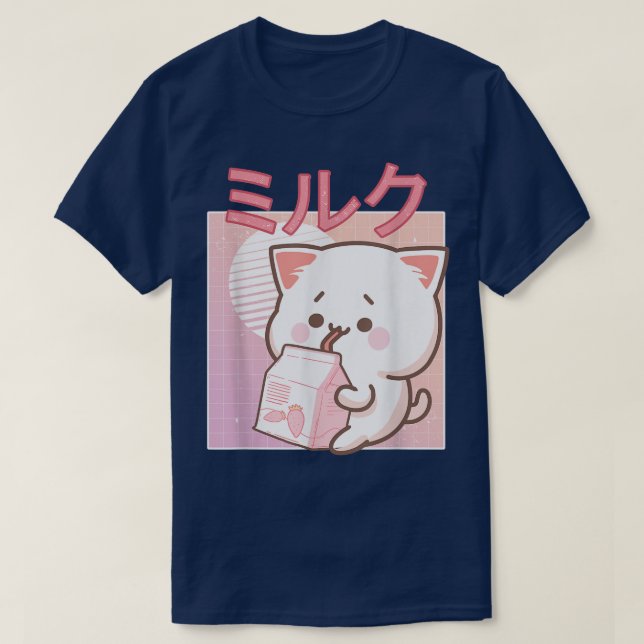 Cute Retro 90s Japanese Kawaii Strawberry Milk Car T-Shirt (Design Front)