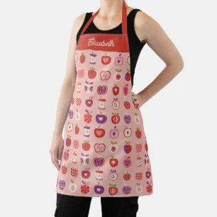 Cute Retro Apple Fruit Pattern Apron