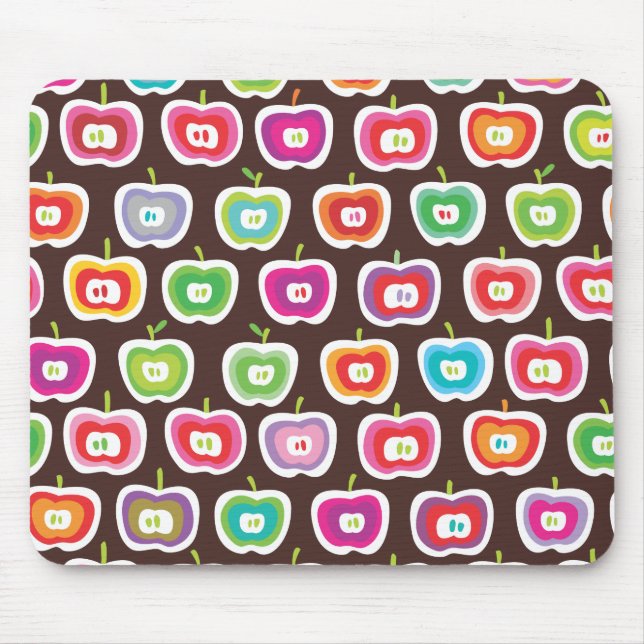 Cute retro apple fruit pattern moue pad mouse mat (Front)