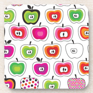 Cute retro apple pattern coaster