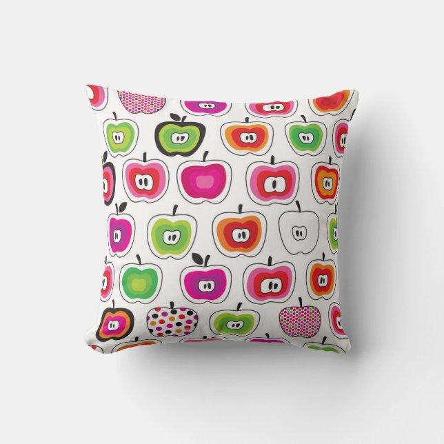 Cute retro apple pattern cushion (Front)
