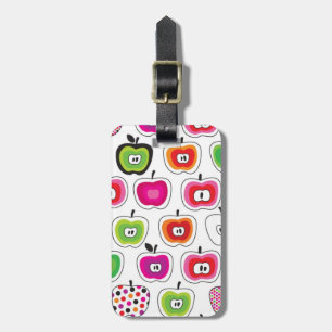 Cute retro apple pattern luggage tag