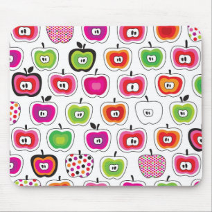 Cute retro apple pattern mouse mat