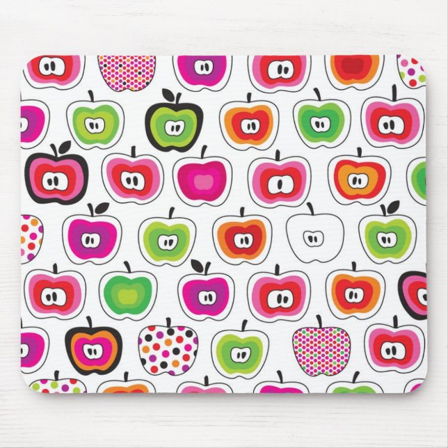 Cute retro apple pattern mouse mat (Front)