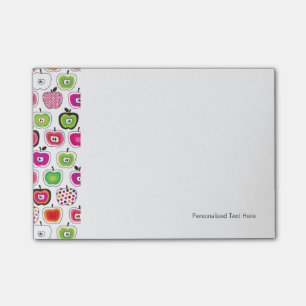 Cute retro apple pattern post-it notes